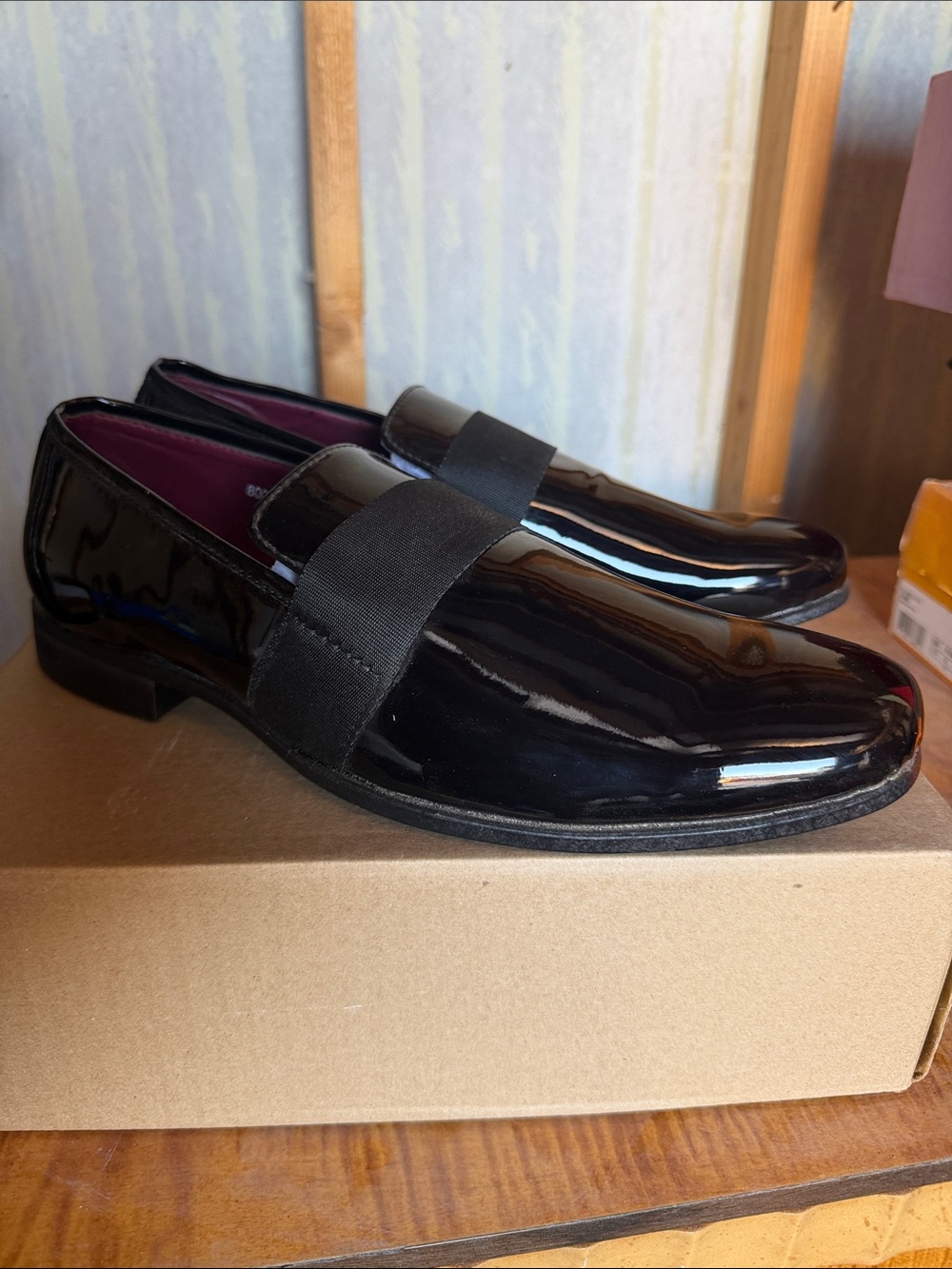 Men's Black Patent Leather Dress Loafers